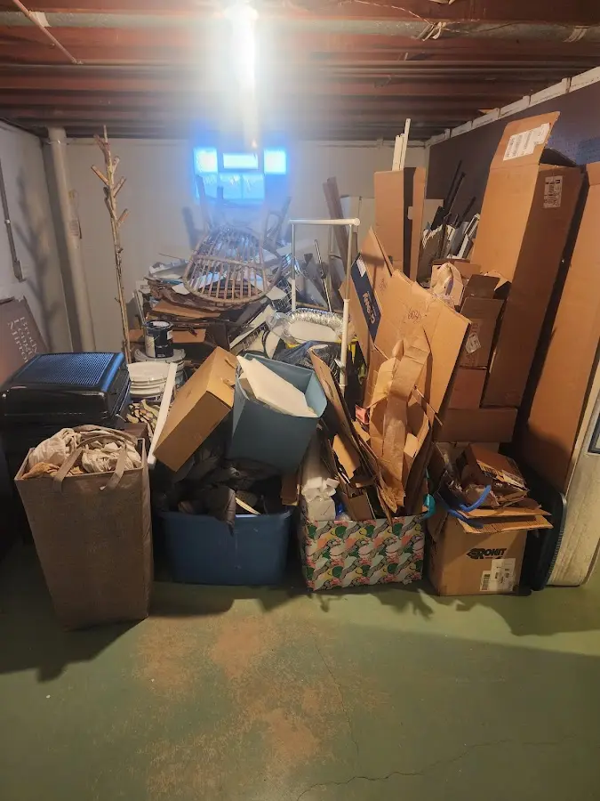 Roll-off dumpster container at job site for Cleanout Dumpster Rental in Bristol